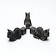 image 1 of Sleeping Cat Stretching Out Plant Pot Feet - Set of 3 - L12.5 x W5.5 x H4.5 cm Grey