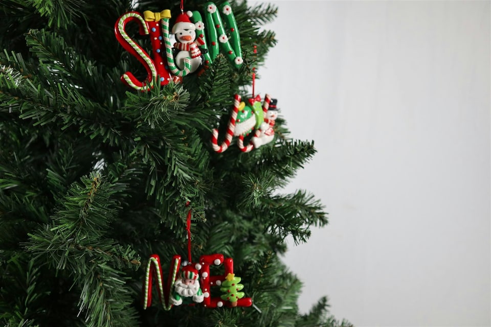 image 1 of Christmas Tree Hanging Decorations 3Pcs Snow Joy Noel