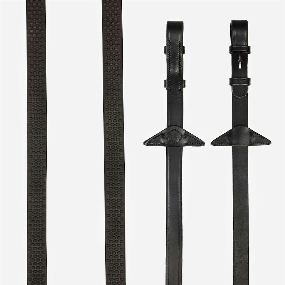 image 1 of LeMieux Soft Rubber Reins Brown | Full