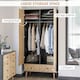 image 4 of HOMCOM Modern Wardrobe Cabinet with Shelf, Hanging Rod and 2 Drawers