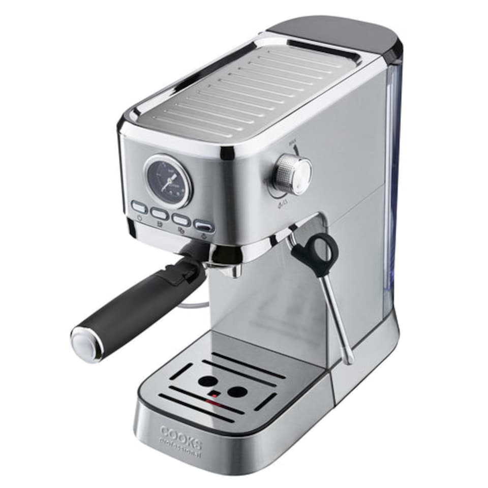 image 1 of Cooks Professional 20 Bar Espresso Coffee Machine with Steam Wand & Drip Tray | Silver