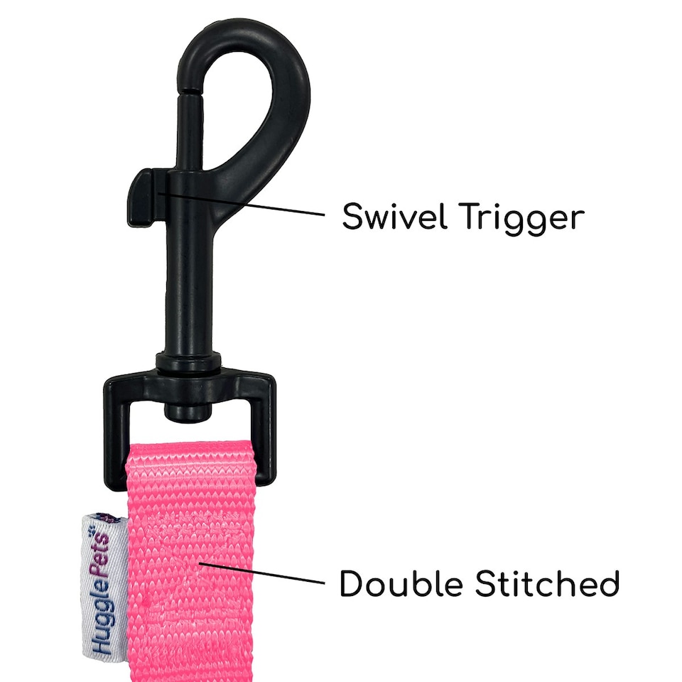 image 1 of HugglePets Padded Nylon Weatherproof Dog Lead Pink