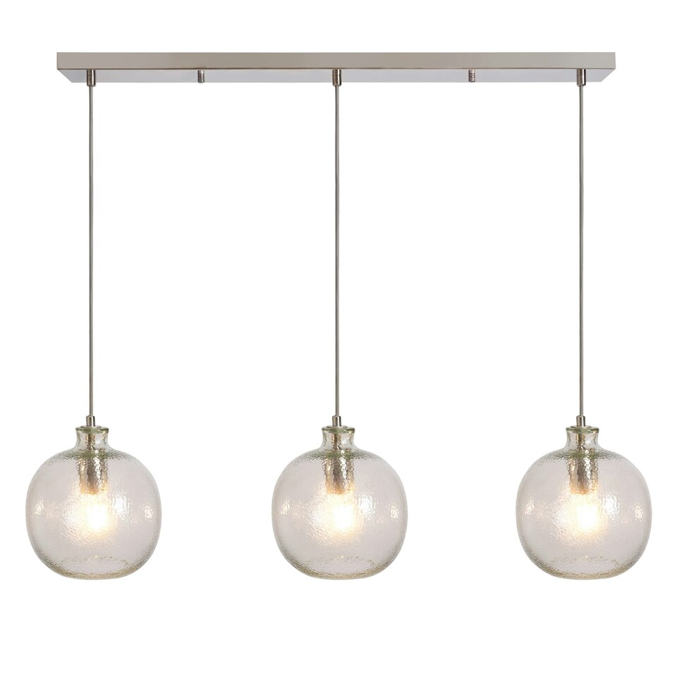 image 1 of BHS Alfie Bobble Glass 3 Light Pendant Bar, Clear