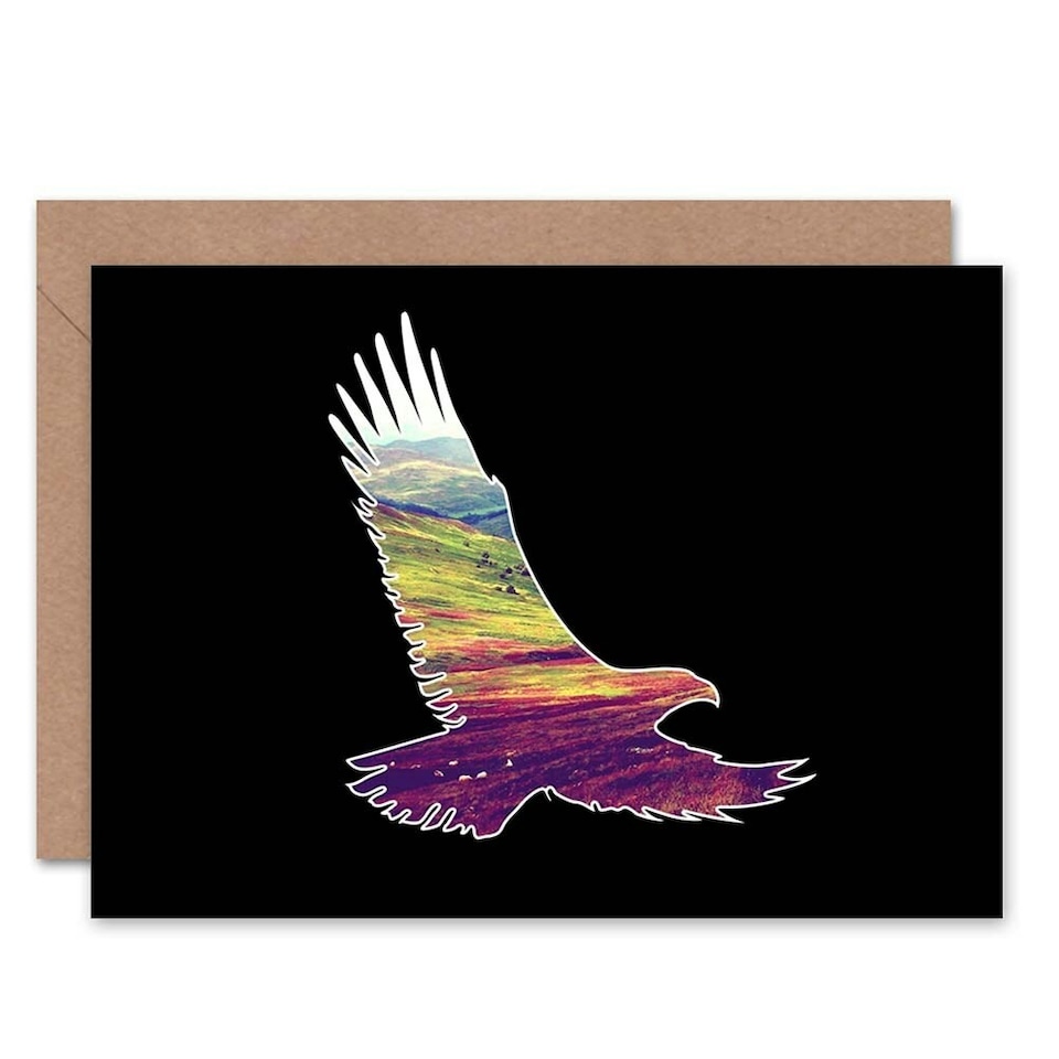 image 1 of Scenic Inset Scotland Heather Scottish Glen Eagle Art Card