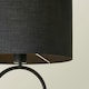 image 2 of ValueLights Antonia Black Fabric Drum Lamp Shade Matte Black Oval Table Lamp with LED Bulb Black