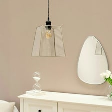 ValueLights Susie Pair of Glass Pendant Lantern Chrome Case Easy Fit Lamp Shades