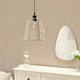 image 1 of ValueLights Susie Pair of Glass Pendant Lantern Chrome Case Easy Fit Lamp Shades