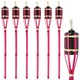 image 1 of Harbour Housewares Bamboo Garden Fire Torches - 60cm - Pink - Pack of 6