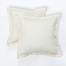 Homescapes Natural Plain Outdoor Cushion 45 x 45 cm - Set of 2 | Cream | Natural | 2
