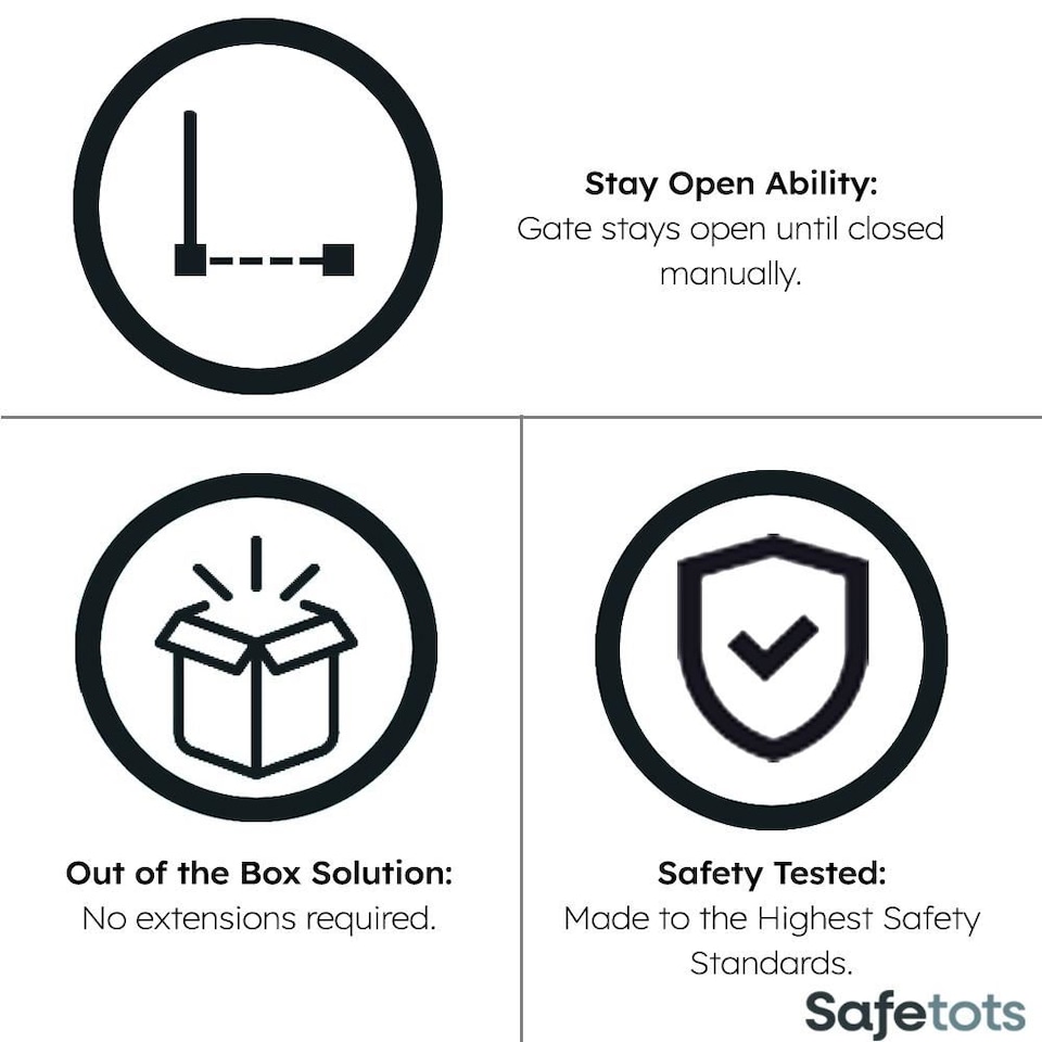 image 1 of Safetots Extra Tall Narrow Metal Safety Gate Pressure Fit, 68.5cm - 75cm, Slate Grey, 104cm in Height, Extra Tall Baby Gate | Grey | 1