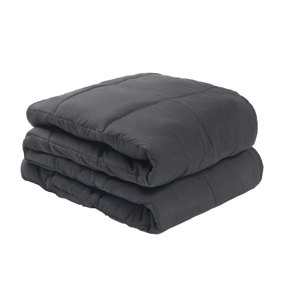 image 1 of OHS Weighted Blanket 8kg Quilted, 150x200cm - Charcoal