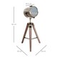 image 5 of HOMCOM Vintage Tripod Table Desk Lamp Bedside Light Spotlight Brass Antique Searchlight Wooden Base