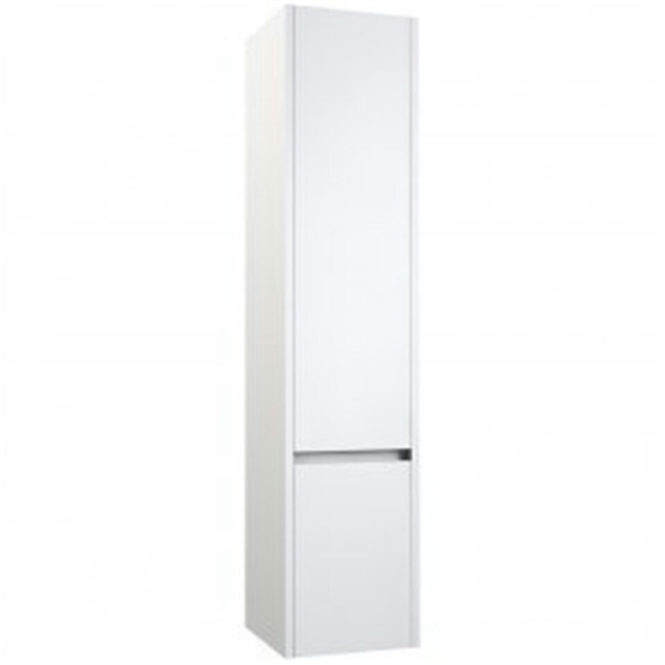 image 1 of Bathroom Wall Mounted Tall Storage Unit 350mm Wide - White - (Urban) - Brassware Not Included White
