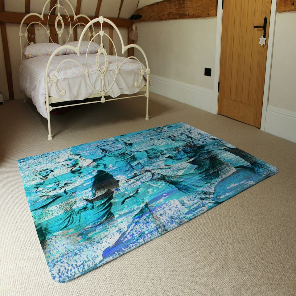 image 1 of BATTLE OF BRITAIN MEN MARCHING (Rug) Blue | Medium: 80x150cm
