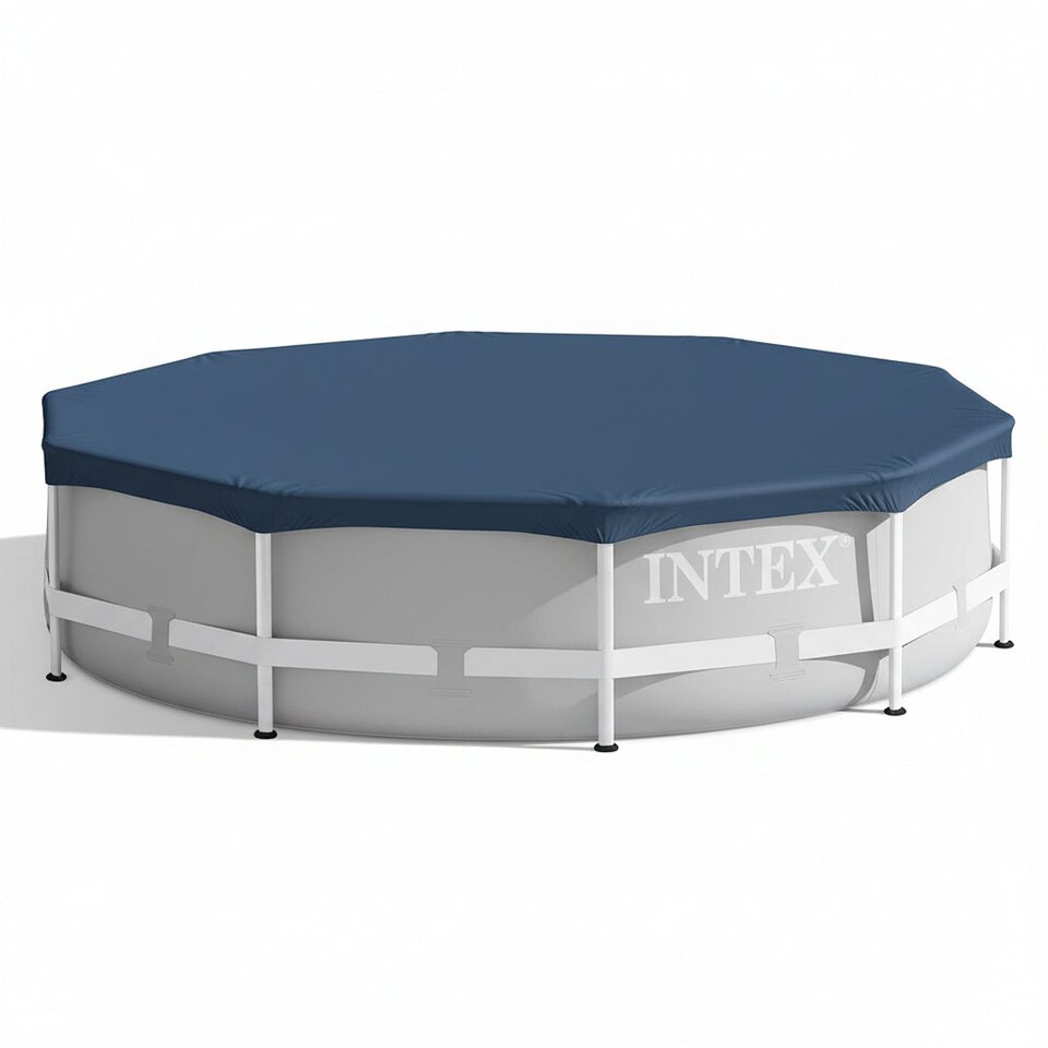 image 1 of Intex 10 ft Pool Cover and 15.5 ft Ground Cloth Protective Pool Cover with Heavy-Duty Base Mat