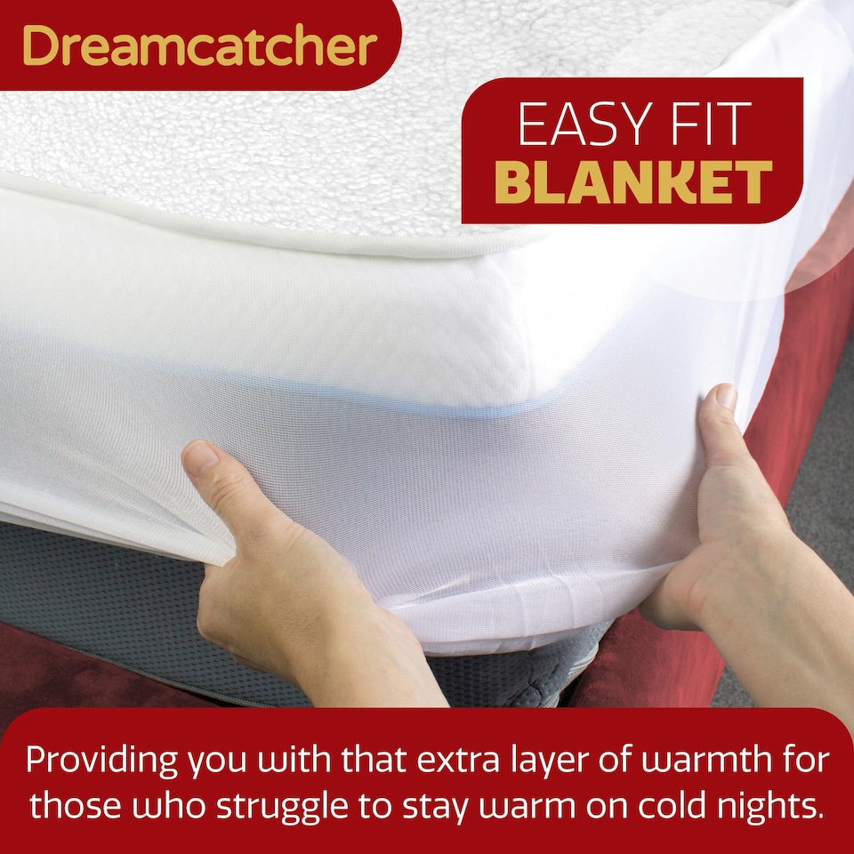 image 1 of Dreamcatcher Deluxe Superking Electric Blanket Fleece Heated Underblanket | White | White | One Size | 1