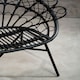 image 2 of Interiors by Premier Black Rattan Round Peacock Chair, Unique Chair with Metal Legs, Rattan Dining Chair, Rattan Outdoor Chair Black
