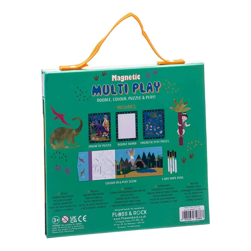 image 1 of Floss & Rock Magnetic 4 in 1 Activity Book - Dinosaur Multi | One Size