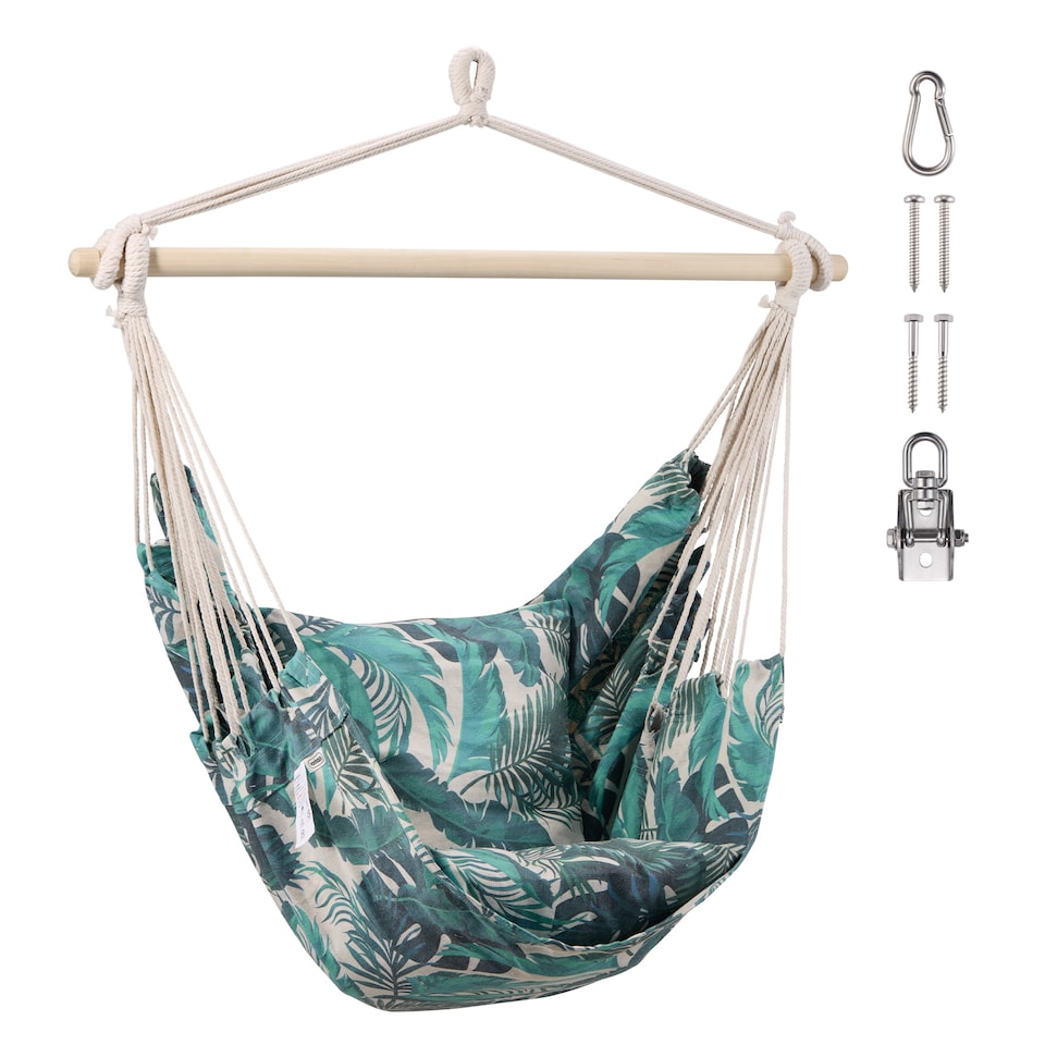 image 1 of Vonhaus Seville Outdoor Hanging Chair with Attachments