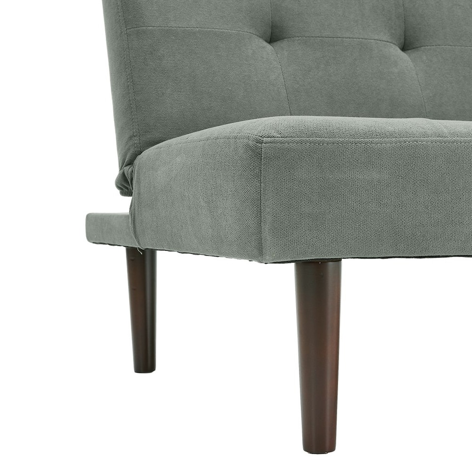image 1 of Living and Home Modern Convertible Sofa Bed with Wooden Legs - Grey