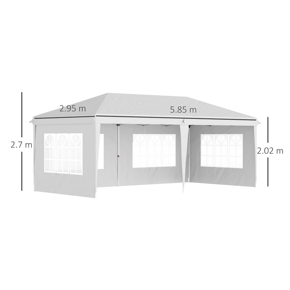 image 1 of Outsunny 3 x 6m Heavy Duty Gazebo Marquee Party Tent with Storage Bag Black