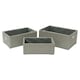 image 2 of JVL Silva Rectangular Fabric Storage Baskets, Set of 3, Grey Grey