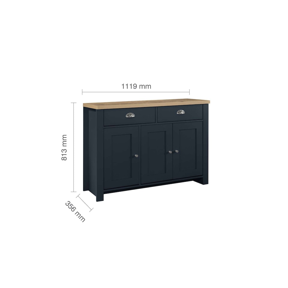 image 1 of Highgate 3 Door 2 Drawer Sideboard Navy