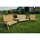 image 2 of Valley 7 Seat Set 1X3B 2 X 2B Angled Tray - Timber - L100 x W360 x H95 cm - Fully Assembled - Set of Waterproof Cushions Included