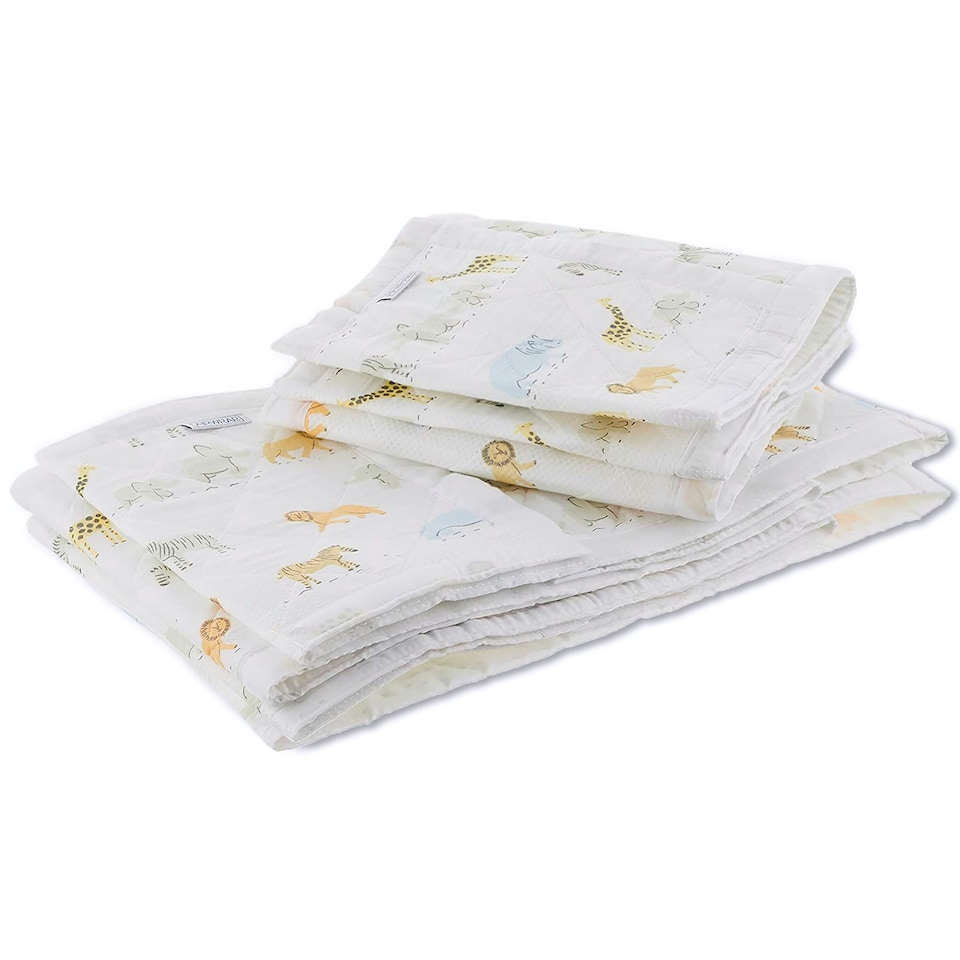 image 1 of Airwrap™ 2 Sided Cot Liner - Bumper Alternative, Safari March Multi