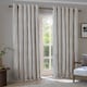 image 1 of Hebden Striped Cotton Eyelet Curtain Pair, 168 x 137cm, Mole | Brown | Mole