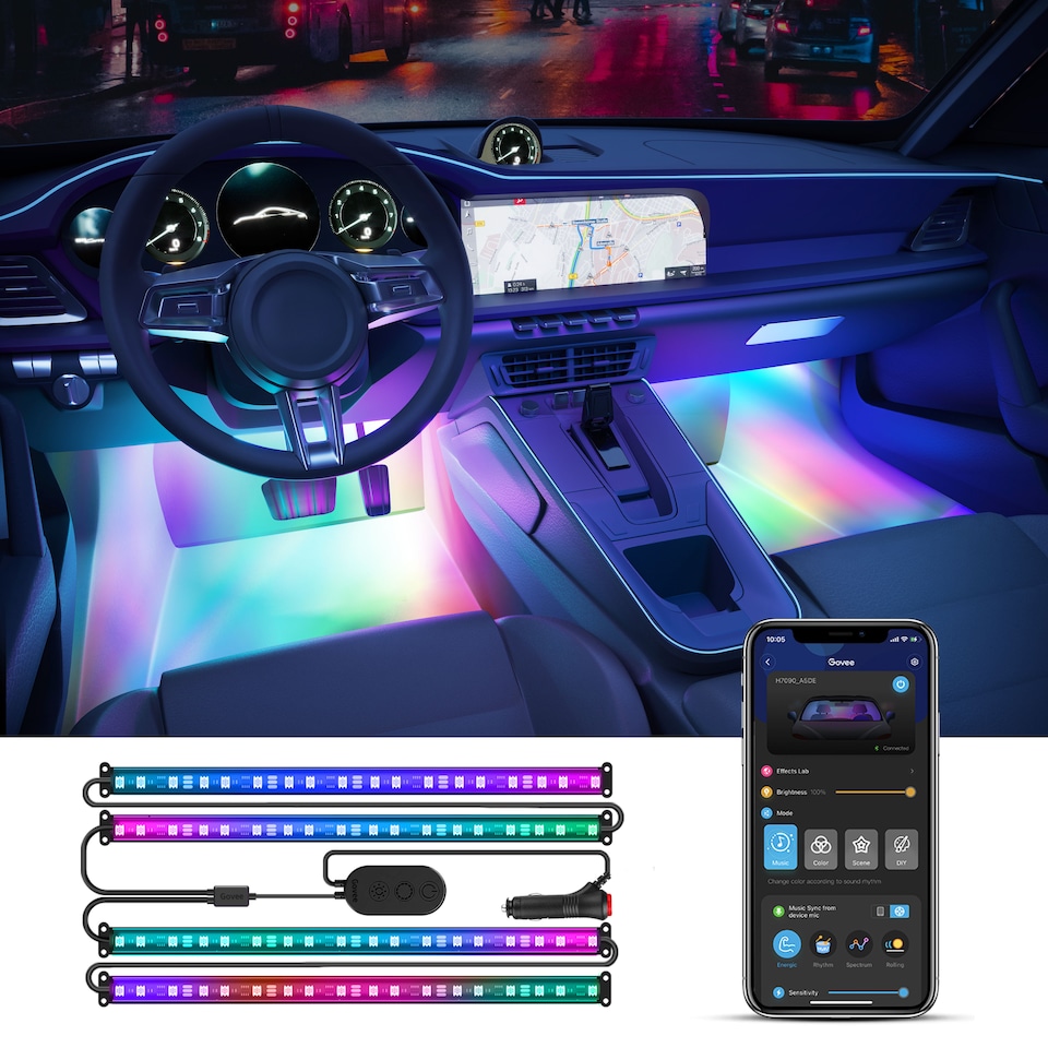 image 1 of Govee Interior Car Lights (30 Scene Mode + 4 Music Mode)--Without Remote Control