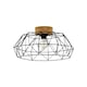 image 2 of EGLO Padstow Black and Natural Metal/Wood Ceiling Light (D) 45.5cm