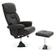 image 2 of Interiors by Premier Black Leather Effect Reclining Chair and footstool, Easy to Clean Leather Chair, Comfy Footstool