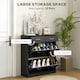 image 3 of HOMCOM Slim Shoe Cabinet with 2 Flip Drawers for 12 Pairs of Shoes Black 