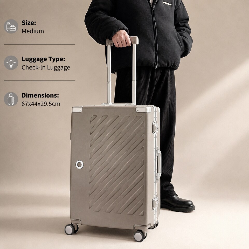 image 1 of Zipperless Suitcase Set, PC Hard Shell, Small & Medium, TSA Lock