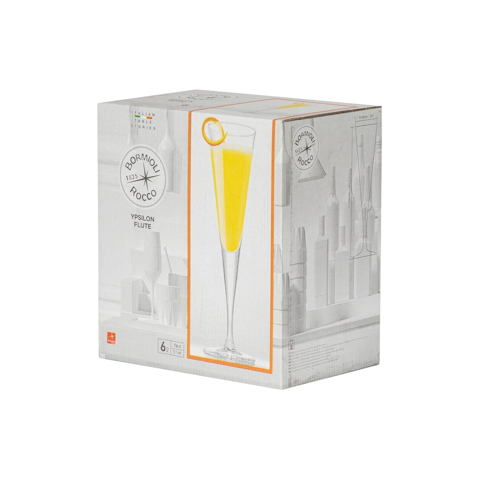 image 1 of Bormioli Rocco Ypsilon Champagne Flutes - 160ml - Pack of 6