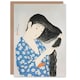 image 1 of Goyo Hashiguchi Japanese Art Card Woman Combing Her Hair