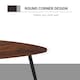 image 8 of HOMCOM Coffee Table Set of 2 Nesting End Side Tables for Living Room, Walnut Yellow