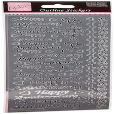 Outline Stickers - Happy Anniversary