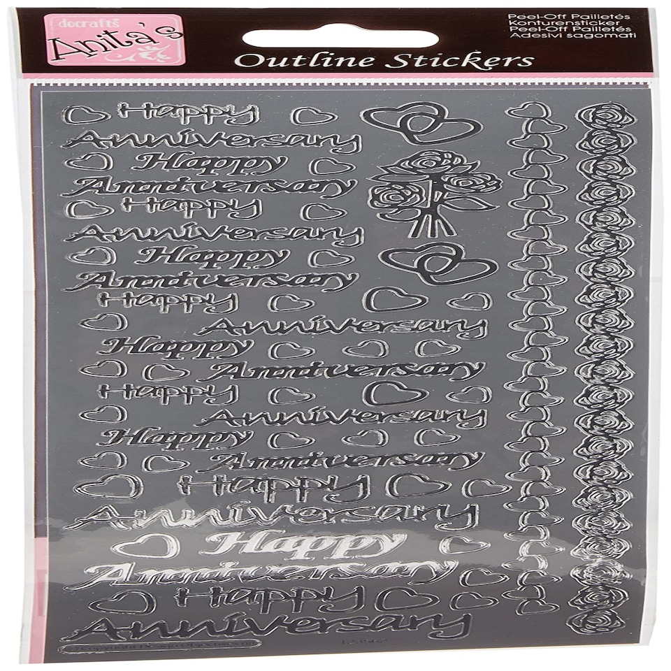 Outline Stickers - Happy Anniversary