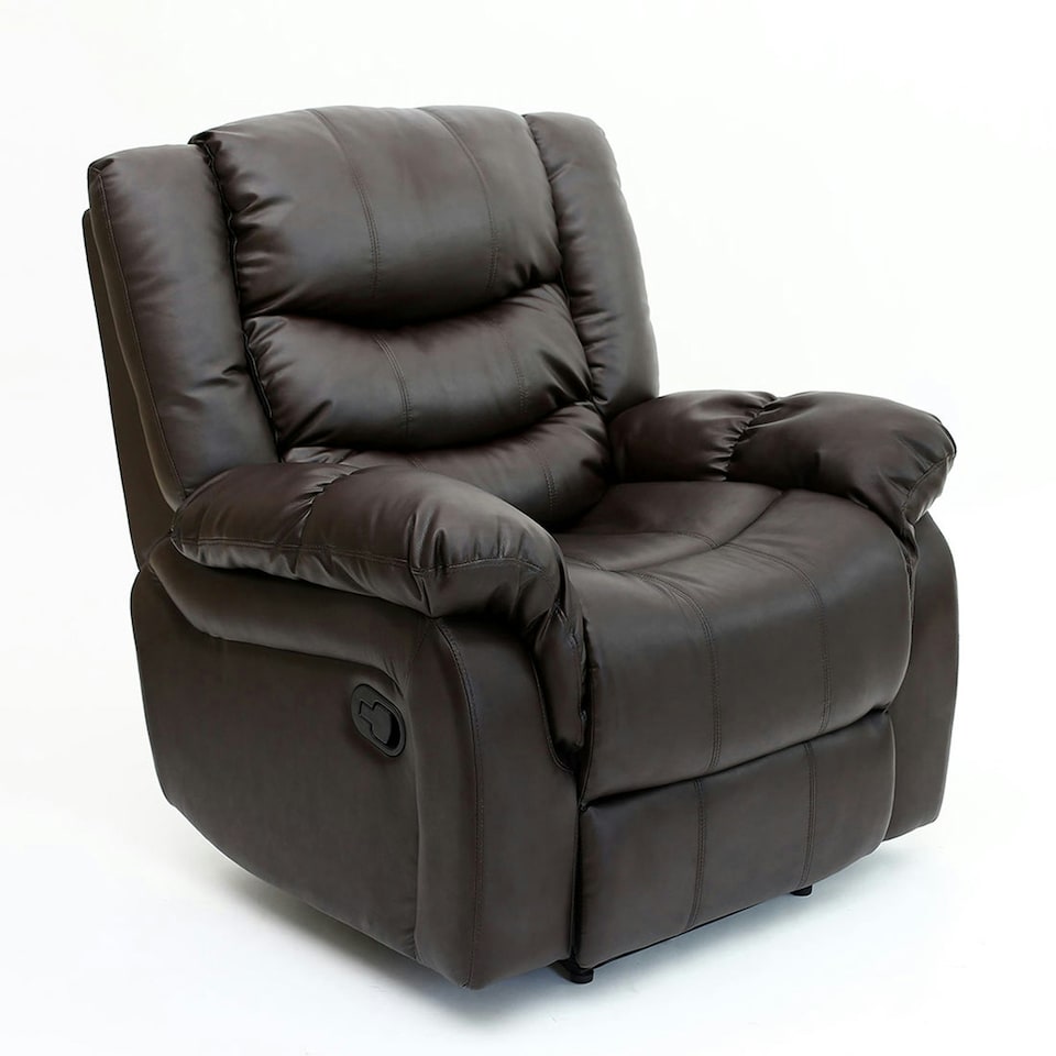 image 1 of Seattle Manual Recliner Armchair Home Lounge Bonded Leather Chair (Brown)