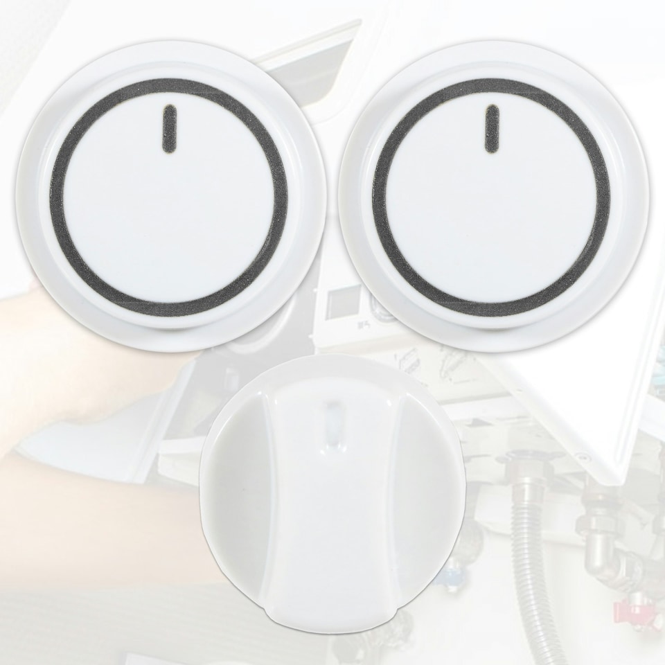 image 1 of SPARES2GO Control Knobs Kit for Vaillant ecoTEC Plus VIH VU VUI VUW Boiler (Pack of 3)