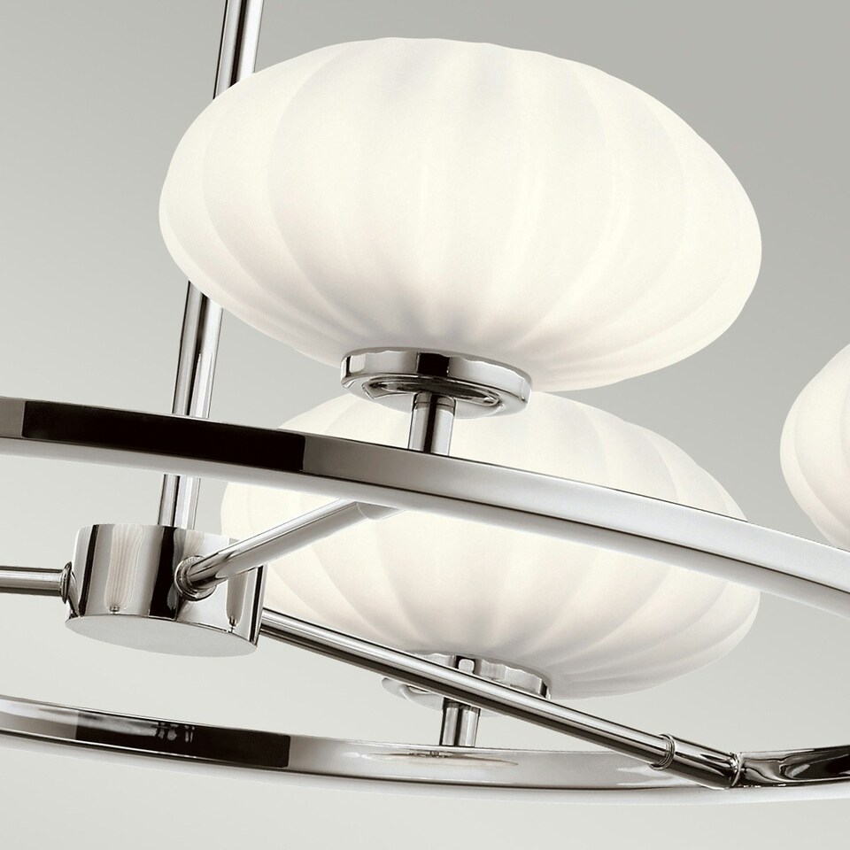 image 1 of Kichler Pim Globe Pendant Ceiling Light Polished Chrome, 3000K, IP44