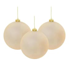 3PK 15cm Gold Traditional Matt Bauble