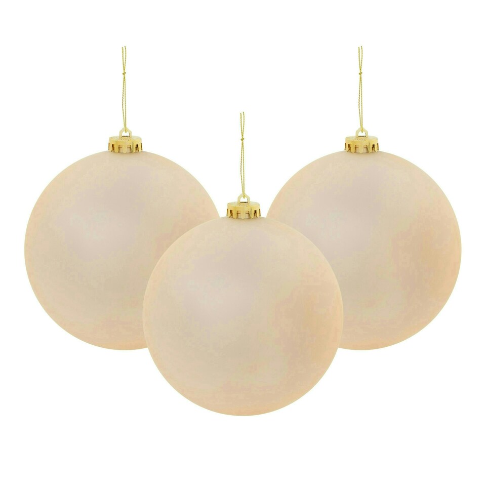 image 1 of 3PK 15cm Gold Traditional Matt Bauble