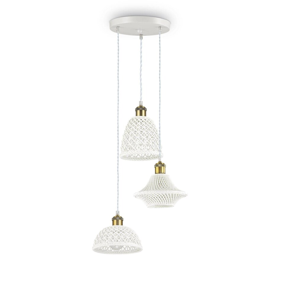 image 1 of Lugano 3 Light Cluster Ceiling Pendant White