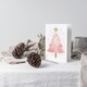 image 3 of Pink Decorated Tree Gold Star Watercolour For Child Kids Christmas Card