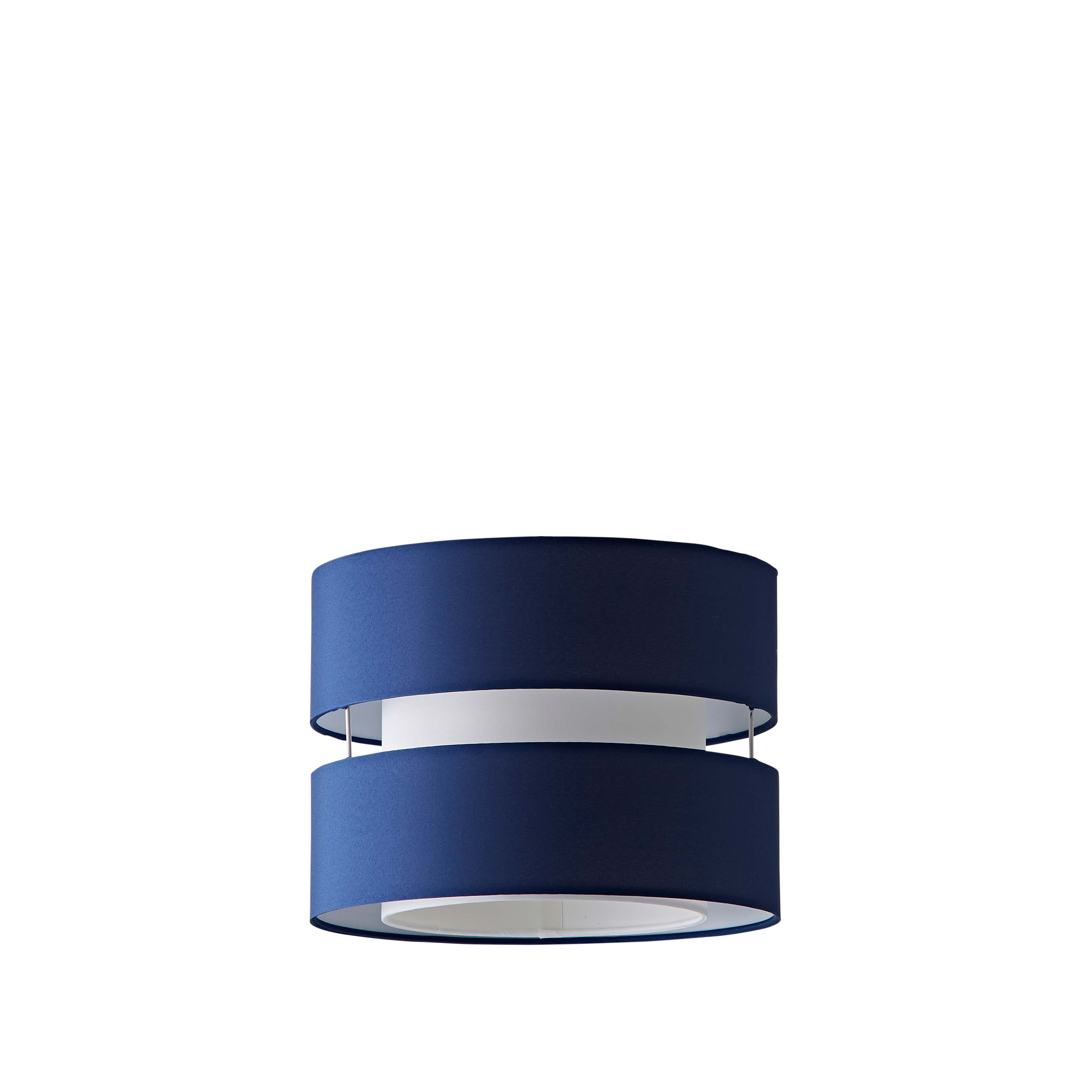 ValueLights Sophia Small 26cm Drum Easy Fit Ceiling Light Lamp Shade with Bulb in Navy | Size: 10 inches