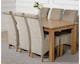 image 2 of Oslo 180 x 90 cm Large Oak Dining Table and 6 Montana Fabric Chairs | Grey | Grey