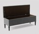 image 2 of 150cm Swiss Chesterfield Ottoman Storage Bench- Plush Velvet Shoe Bench - Grey Upholstery Footstool with Storage